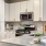 a kitchen with white cabinets