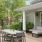 a patio with a table and chairs